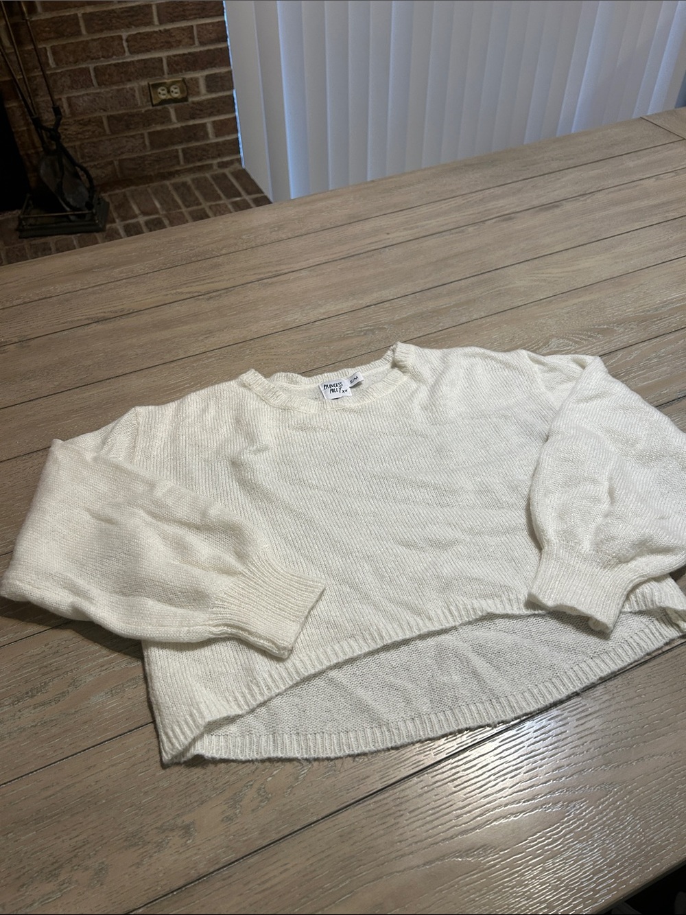 Like Nee Princess Polly Ivory Crewneck Knit Pullover S/M